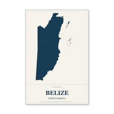 Belize Country Map Wall Art Weatherproof Aluminum Sign picture