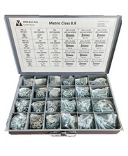 1,260 piece Metric Class 8.8 Nut Bolt & Washer Assortment - M6 M8 M10 M12 picture