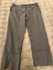 The Limited Women’s Gray Solid Dress Pants Slacks w/ Button Accent picture