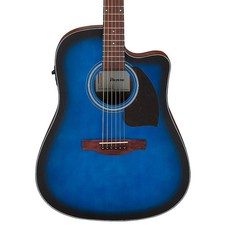 Ibanez PF50CE Dreadnought Acoustic-Electric Guitar Transparent Blue Burst picture