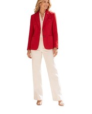 NWT Talbots Red Cotton Blend Two Button Notched Lapel 