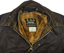 HOT VTG Men's BARBOUR A103 BEDALE PARKA A297 FUR LINER BROWN WAXED Jacket C48 XL picture