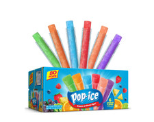 Pop-Ice Assorted Fruit Freezer Ice Pops, Gluten-Free Frozen Snack, 1.5 oz, 80 Co picture