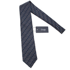 Drake's NWT Neck Tie Navy with Light Blue/White/Red Floral/Geo Print 100% Silk picture