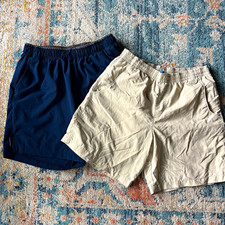 Columbia Omni-Shade UPF 50 boys Shorts Lot 2 Beige/Blue Lined picture