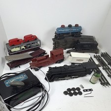 Vintage Marx O Gauge Train Lot Steam Engine Cars Track Transformer Burlington picture