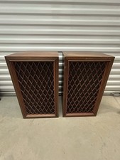Pair Set Pioneer CS-77 Vintage Speakers with Wood Lattice Grill picture