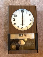 Showa Retro Wall Pendulum Clock Japanese Date & Day - Used, Sold As Is picture