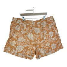 New Sonoma Tropical Print Mid Rise Ultra Comfort Waistband Shorts size 2X Orange picture