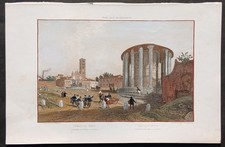 Antique Benoist Print 1870 Rome Temple View Dress Hercules S. Maria Cosmedin picture