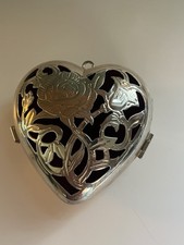 Vintage Lenox Kirk Stieff Friendship Heart Silver Plated Hinged Trinket Box picture