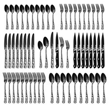 48-Piece Stainless Steel Flatware Set for 8 - Cutlery with Steak Knives, Mirror picture