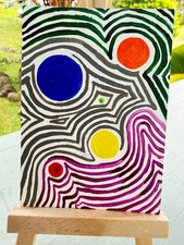 ACEO/ATC Original Acrylic Abstract Mini Painting 