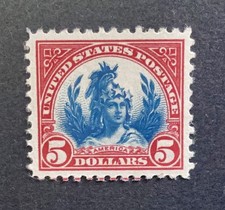 US Scott #573 1923 $5 America Carmine & Blue MNH OG picture