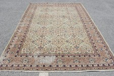Vintage Rug, 6,7x9,5 ft Large Rug, Brown Blue Wool Rug picture