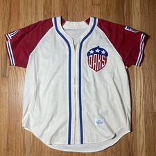 AUTHENTIC VINTAGE OAKLAND OAKS JERSEY EBBETS XL FLANNEL RARE Zip Up Health picture