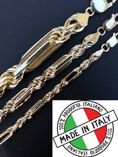 FigaRope Milano Chain Real Solid 14K Gold Plated 925 Silver Necklace Bracelet picture