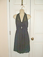 NWT Speechless Black sparkle halter builtin bra Prom Party ccasion Dress med 6-8 picture