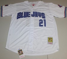 Vintage Toronto Blue Jays Roger Clemens Jersey Large Mitchell & Ness White NWT picture