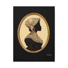 1800s Antique Silhouette Inspired African American Woman Giclée Canvas 12 x 16 picture