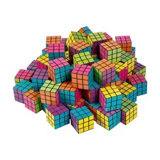 Fun Express 72 Pc Mini Bright Multicolor Plastic Puzzle Cubes 1.5