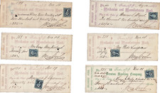 Lot of 6 1863 Civil War Cancelled Checks - Soldier's Fund New Jersey Volunteers picture