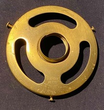 CLEAN Brass 1904 Antique 4” Fitter Hubbell Shade Holder Ring Original Set Screws picture