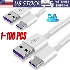 USB Type C Data Cable 5A Fast Charging USB-A to USB-C Charger lot Cord For Phone picture