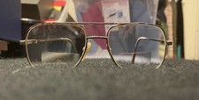Vtg Double Bridge Jeffery Dahmer Style Glasses Gold & Tortoise Frames Only READ picture