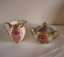 Vintage Seltmann Weiden Bavaria Anita Lidded Sugar Bowl & Creamer Set picture