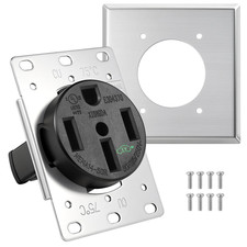 HBL9450A Straight Blade Device Socket RTP 3 Pole 4 Wire System 50A 125/250V New picture
