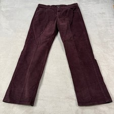 Banana Republic Mens 36x32 Vintage Straight Corduroy Pants Burgundy Maroon EUC picture