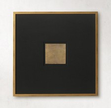 RH Restoration Hardware Etched Brass Abstract Art 6 Large Black Frame 30x30 NEW picture