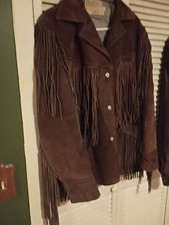 1970s Schlott Leather Western Fringe Ranchers Jacket Size 40 Mens Medium EUC picture