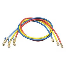 Yellow Jacket 29983 Manifold Hose Set, 36 In, Red, Yellow, Blue, Angle: 45 picture