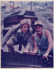Simon and Simon vintage 8x10 inch photo Jameson Parker Gerald McRaney on train picture