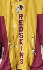Vintage Washington Redskins NFL Men's Full-Zip Snap Windbreaker Jacket Large picture
