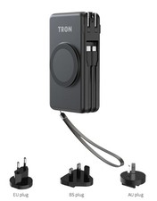 TRON  Travel power bank 20000mAh   Magnetic Wireless Charging Black TSA-approved picture