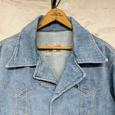 Rare Lee Storm Riders Denim Jacket Western Cowboy Unlined Rancher Chore Vtg 70s picture