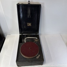 Antique His Masters Voice Wind Up Portable  Gramophone Parts Or Repair Restore picture