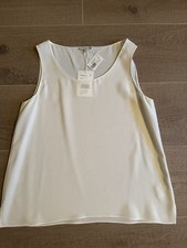 NWT $498 Lafayette 148 New York Cream 100% Silk Tank Sz M picture