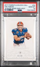 Tim Tebow 2016 Flawless National Treasures Diamond 1/20 #52 PSA 10 pop 1 picture