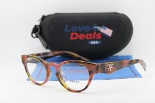 NEW PRADA MILANO VPR A11-D 18N-1O1 PINK BROWN HORN AUTHENTIC EYEGLASSES 49-22 picture