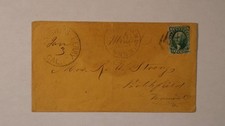 Knight's Ferry Stanislaus CA 1851 10c WA Gold Rush Missent Northfield VT Cover picture