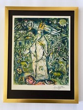 MARC CHAGALL + 1971 BEAUTIFUL SIGNED ICONIC PRINT FROM FRANCE + BALLET + FRAMED picture