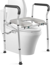 Raised Toilet Seat with Handles for Seniors, Stable Handicap Toilet Seat picture