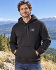 NWT Patagonia Men’s XL ’73 Skyline Uprisal Hoodie Ink  Heather Black w/ Logo picture