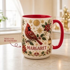 Mug Red Cardinal Christmas Ceramic Coffee Cup Holiday Gift picture