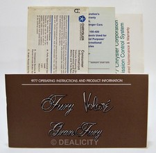 Vtg 1977 Plymouth Volare Road Runner Gran Fury Owners-Operators Manual Set Ⓢ TP picture