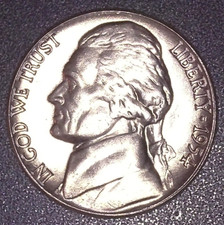 1954-D JEFFERSON NICKEL5C , BRILLIANT UNCIRCULATED OBW picture